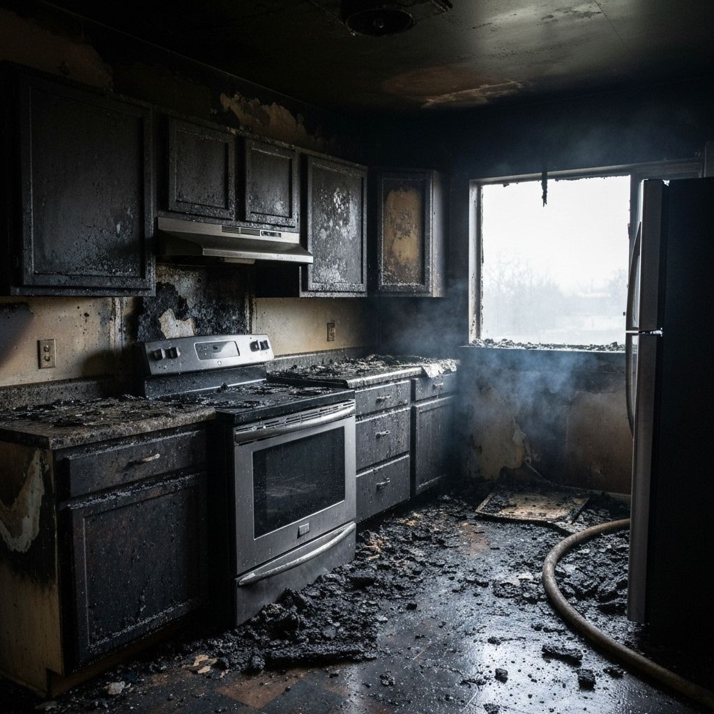 Fire and smoke damage in kitchen requiring professional restoration in Aitkin, MN (46.533°N, 93.7102°W)